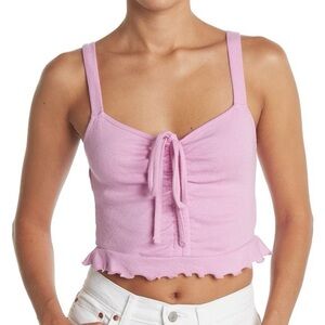 Abound Light Pink Ruffle Tank Top Medium